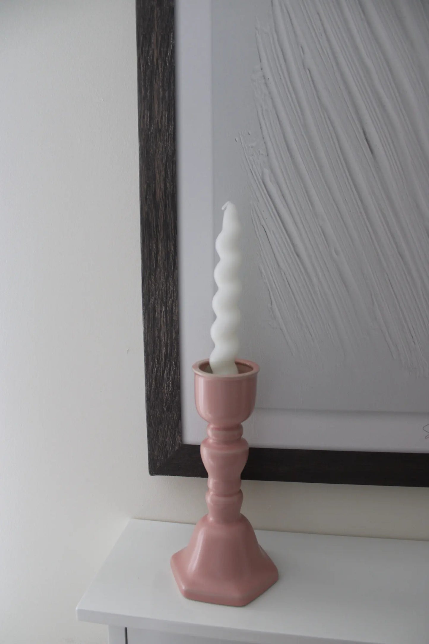 candelabro decorativo miliblum in ceramica rosa