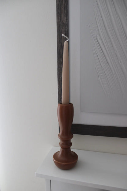 candelabro decorativo miliblum in ceramica marrone