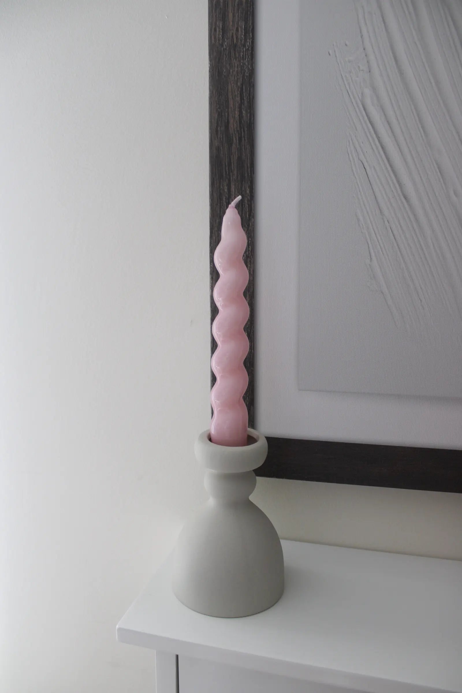 candelabro decorativo miliblum in ceramica rosa grigio