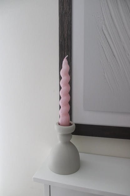 candelabro decorativo miliblum in ceramica rosa grigio